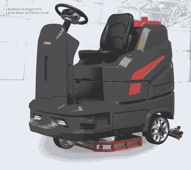 大型鋰電版駕駛式洗地機鑫磊XLW-90 物業小區停車庫保潔拖地機 工廠保潔刷地機置換